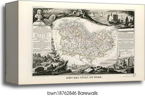 Dépt. des Côtes du Nord (région du nord-ouest) by Victor Jules Levasseur, Canvas Print
