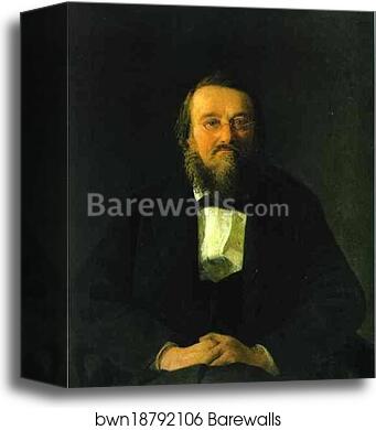 Portrait of the Historian Nikolay Kostomarov by Nikolay Gay, Canvas Print