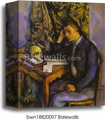 Young Man with a Skull by Paul Cézanne, Canvas Print