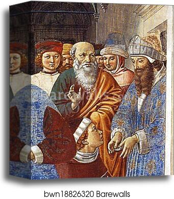 Arrival of St. Augustine in Milan. Detail by Benozzo Gozzoli, Canvas Print