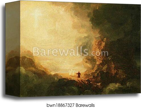 Study for The Cross and the World: The Pilgrim of the Cross at the End of His Journey by Thomas Cole, Canvas Print