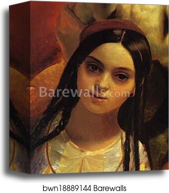 Portrait of Countess Yu. P. Samoilova and Her Ward Amacilia Pacini Leaving a Ball. Detail by Karl Brulloff, Canvas Print Portrait of Countess Yu. P. Samoilova and Her Ward Amacilia Pacini Leaving a Ball. Detail by Karl Brulloff, Canvas Print