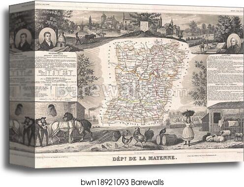 Dept. de la Mayenne by Victor Jules Levasseur, Canvas Print