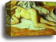 Bather Streched Out on the Floor by Edgar Degas, Canvas Print
