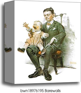 Watch the Bird by Norman Rockwell, Canvas Print