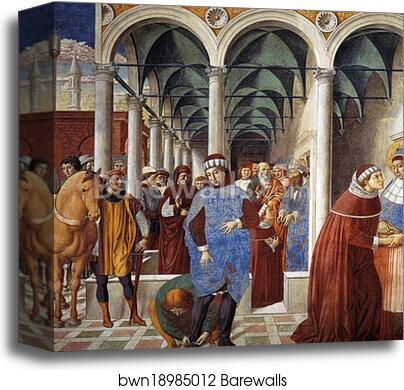 Arrival of St. Augustine in Milan by Benozzo Gozzoli, Canvas Print