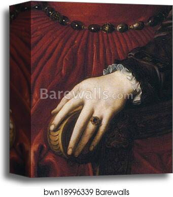 Portrait of Lucrezia Panciatichi. Detail by Agnolo Bronzino, Canvas Print
