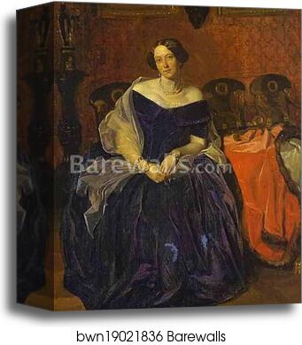 Portrait of A. P. Zhdanovich by Pavel Fedotov, Canvas Print