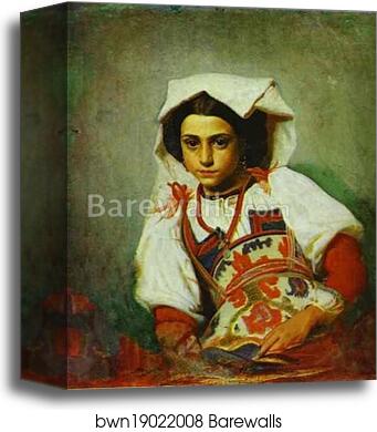 Portrait of an Italian Girl by Pavel Tchistyakov, Canvas Print