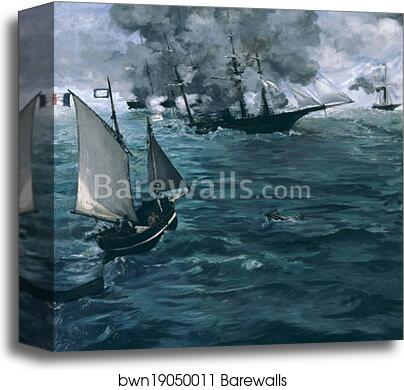 The Battle of the U.S.S. "Kearsarge" and the C.S.S. "Alabama" by Édouard Manet, Canvas Print The Battle of the U.S.S. "Kearsarge" and the C.S.S. "Alabama" by Édouard Manet, Canvas Print