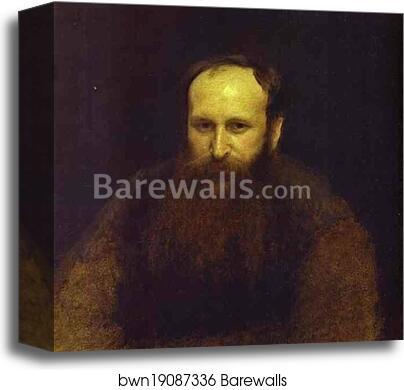 Portrait of the Artist Vasily Vereshchagin by Ivan Kramskoy, Canvas Print