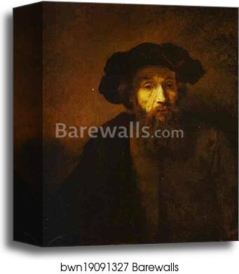 A Bearded Man in a Beret by Rembrandt Harmenszoon Van Rijn, Canvas Print