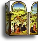 Epiphany Triptych. Left wing: The Donor with St. Peter and St. Joseph. More. Central panel: The Virgin and Child and the Three Magi. More. Right wing: The Donor with St. Agnes. More by Hieronymus Bosch, Canvas Print