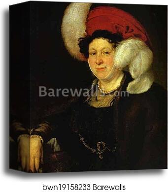 Portrait of Countess N. A. Zubova by Vasily Tropinin, Canvas Print