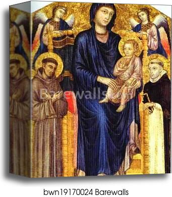 Madonna and Child Enthroned with Two Angels and St. Francis and St. Dominic by Cimabue, Canvas Print