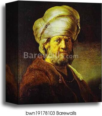 Portrait of a Man in an Oriental Costume by Rembrandt Harmenszoon Van Rijn, Canvas Print