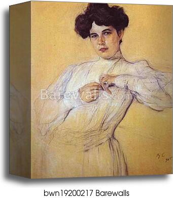 Portrait of Maria Botkina by Valentin Serov, Canvas Print