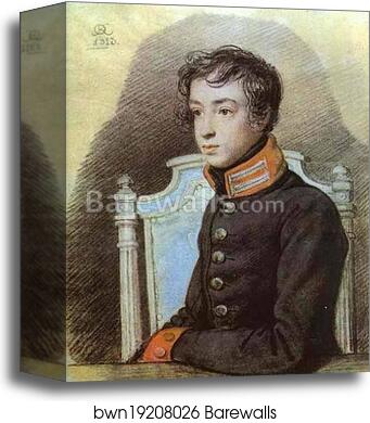 Portrait of A. P. Bakunin by Orest Kiprensky, Canvas Print