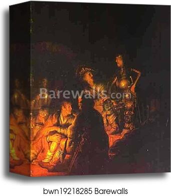 Peter Denying Christ by Rembrandt Harmenszoon Van Rijn, Canvas Print