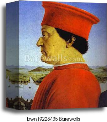 Diptych Portraits of Federico da Montefeltro, Duke of Urbino, and His Wife, Batista Sforza by Piero Della Francesca, Canvas Print Diptych Portraits of Federico da Montefeltro, Duke of Urbino, and His Wife, Batista Sforza by Piero Della Francesca, Canvas Print