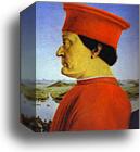 Diptych Portraits of Federico da Montefeltro, Duke of Urbino, and His Wife, Batista Sforza by Piero Della Francesca, Canvas Print