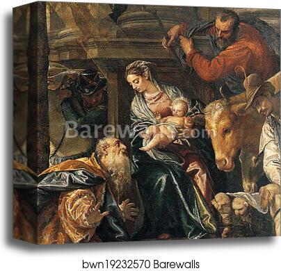 The Adoration of the Kings. Detail by Paolo Veronese, Canvas Print The Adoration of the Kings. Detail by Paolo Veronese, Canvas Print