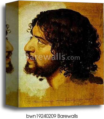 A Head of a Young Man by Alexander Ivanov, Canvas Print