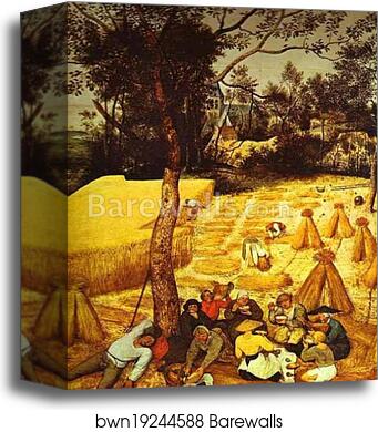 The Corn Harvest (August). Detail by Pieter Bruegel The Elder, Canvas Print The Corn Harvest (August). Detail by Pieter Bruegel The Elder, Canvas Print