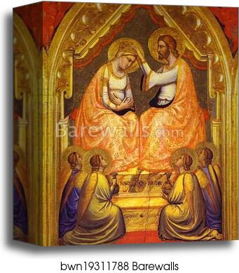 Baroncelli Polyptych. Detail, central part by Giotto, Canvas Print