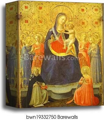Madonna with Angels and the Saints Dominic and Catherine by Fra Angelico, Canvas Print Madonna with Angels and the Saints Dominic and Catherine by Fra Angelico, Canvas Print