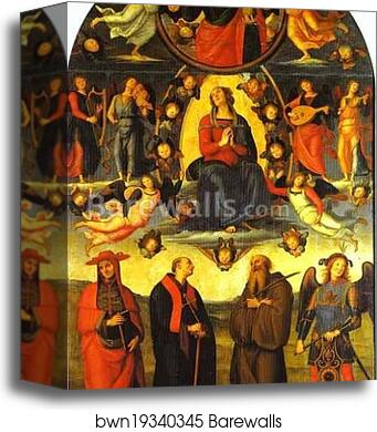 The Assumption of the Virgin with Saints by Pietro Perugino, Canvas Print