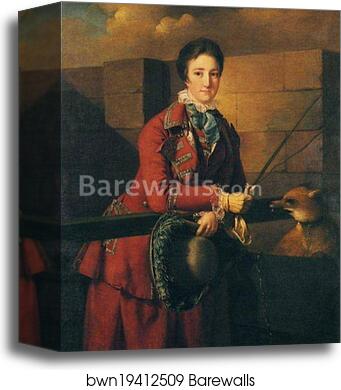 Mrs Wilmot in Riding Dress by Joseph Wright Of Derby, Canvas Print