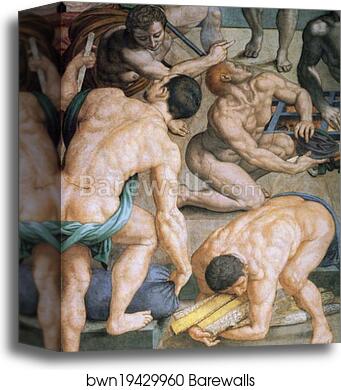 Martyrdom of St. Lawrence. Detail by Agnolo Bronzino, Canvas Print