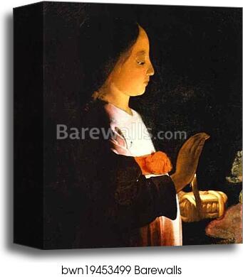 Education of the Virgin. Detail by Georges De La Tour, Canvas Print