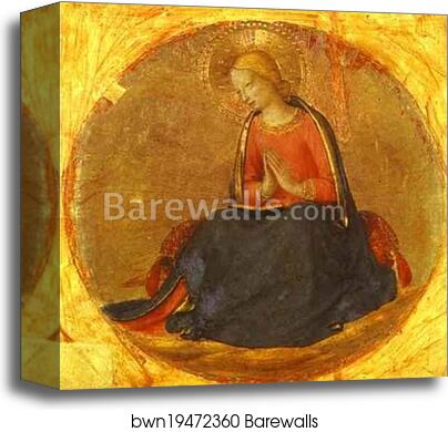 Perugia Triptych: The Virgin from the Annunciation by Fra Angelico, Canvas Print