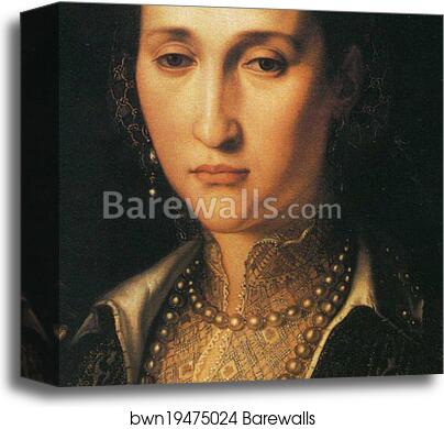 Portrait of Eleonora of Toledo as an Old Woman. Detail by Agnolo Bronzino, Canvas Print