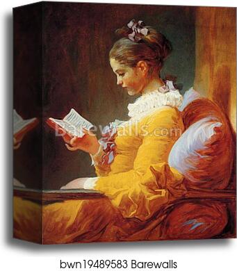 A Young Girl Reading by Jean-Honoré Fragonard, Canvas Print