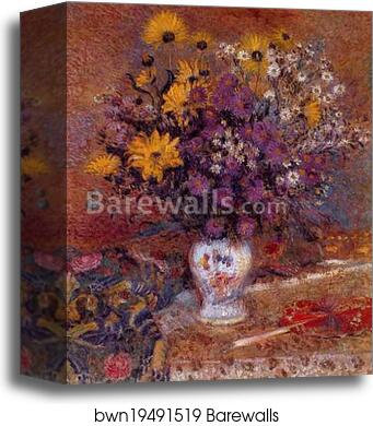 Vase of Flowers by Georges Lemmen, Canvas Print