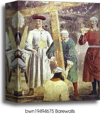 Legend of the True Cross: Discovery and Proof of the True Cross. Detail by Piero Della Francesca, Canvas Print