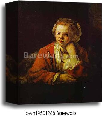Young Girl at the Window by Rembrandt Harmenszoon Van Rijn, Canvas Print