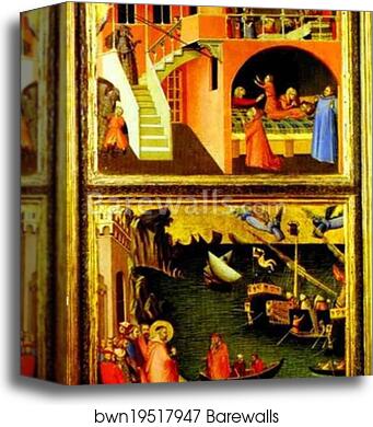 St. Nicholas Revives a Boy and St. Nicholas Saves Mira from Famine by Ambrogio Lorenzetti, Canvas Print