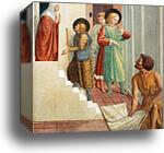 Birth of St. Francis, Prophecy of the Birth by a Pilgrim, Homage of the Simple Man by Benozzo Gozzoli, Canvas Print