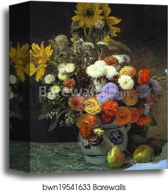 Flowers in a Vase by Pierre-Auguste Renoir, Canvas Print