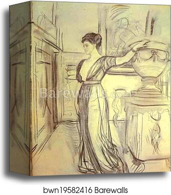Portrait of Princess Polina Shcherbatova by Valentin Serov, Canvas Print