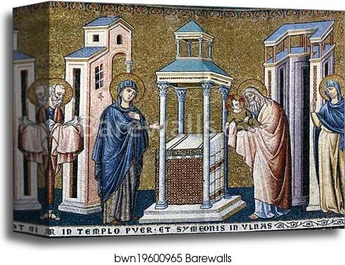 Presentation in the Temple by Pietro Cavallini, Canvas Print
