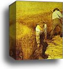 The Corn Harvest (August). Detail by Pieter Bruegel The Elder, Canvas Print