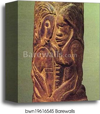 Ceramic vase with Tahitian Gods - Hina and Tefatou by Paul Gauguin, Canvas Print