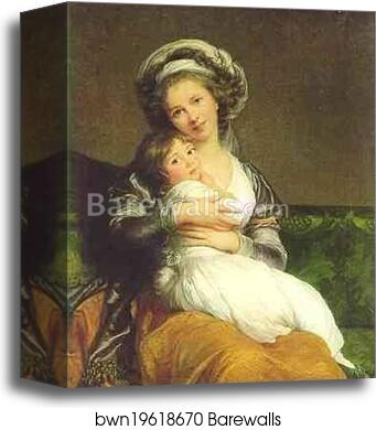 Self Portrait with Daughter (Jeanne Julie Louise, 1780-1809) by Louise-Elisabeth Vigée-Lebrun, Canvas Print