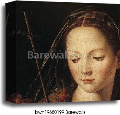 The Madonna and Child with the Infant St. John the Baptist. Detail by Agnolo Bronzino, Canvas Print