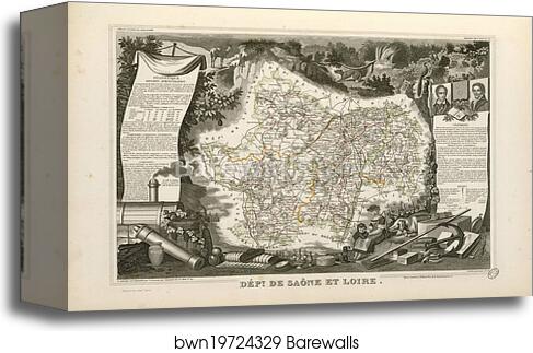 Dépt. de Saône et Loire (région de l'est) by Victor Jules Levasseur, Canvas Print